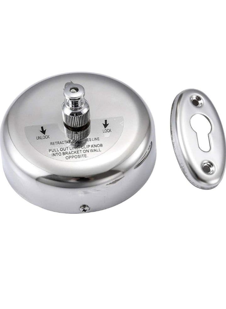 NISHWARE NISHWARE Stainless Steel Retractable Adjustable Lockable Hanging Washing Line Silver Pack of 2  - Image 3