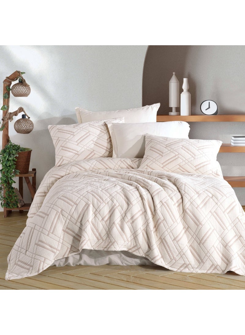 Zebra Casa - Claris Double Bedspread / Beige - Image 1