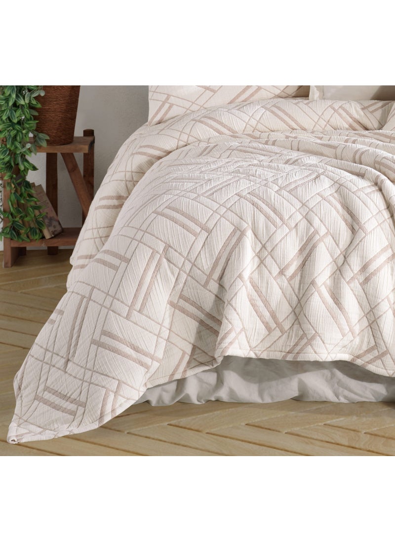Zebra Casa - Claris Double Bedspread / Beige - Image 1