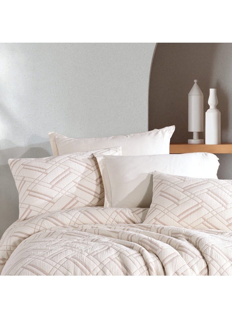 Zebra Casa - Claris Double Bedspread / Beige - Image 1