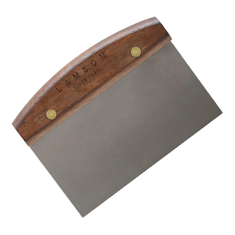 Lamson Dough Bench Scraper with Walnut Handle 4 x 6