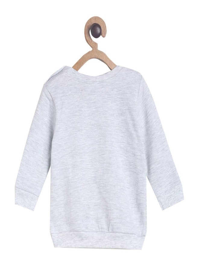 miniklub Baby Round Neck Long Sleeve Knitted Cotton Grey Color Sweat Shirt (9-12M) - Image 2