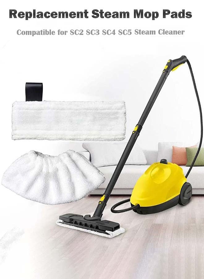 YIM-VIBEHAUS 6 Pack Replacement Microfibre Mop Cloths with Pads Set Fits for Karcher Steam Cleaner SC2 SC3 SC4 SC5 Accessories（3 Rag Nozzle Covers & for Karchers 3 Microfiber Mopping Pads） - Image 2
