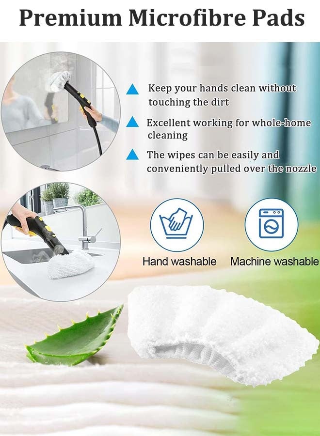 YIM-VIBEHAUS 6 Pack Replacement Microfibre Mop Cloths with Pads Set Fits for Karcher Steam Cleaner SC2 SC3 SC4 SC5 Accessories（3 Rag Nozzle Covers & for Karchers 3 Microfiber Mopping Pads） - Image 5