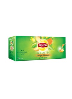 Lipton Green Tea, Feel Light, Ginger & Honey, Natural goodness with 0 calories, 25 Tea bags
