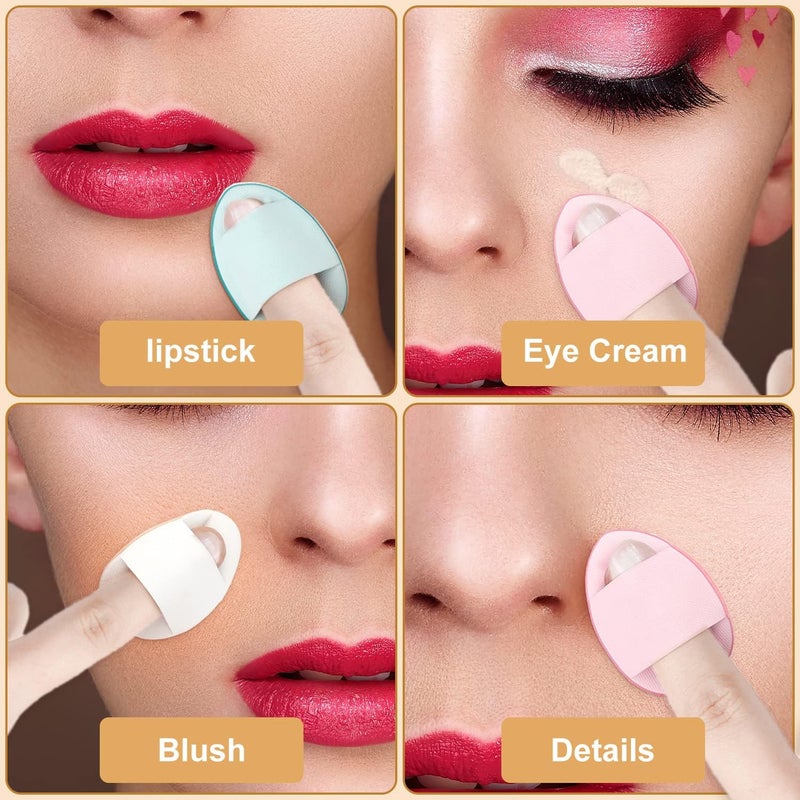 Aternal Finger Puff, Mini Powder Makeup Sponges - Soft Beauty Cosmetic Tools for Foundation, Under Eye, Cream, Concealer, Eye Shadow - Mini Makeup Sponge for Girls - Image 5