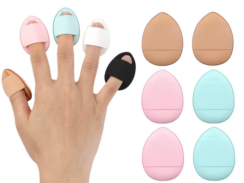 Aternal Finger Puff, Mini Powder Makeup Sponges - Soft Beauty Cosmetic Tools for Foundation, Under Eye, Cream, Concealer, Eye Shadow - Mini Makeup Sponge for Girls - Image 1