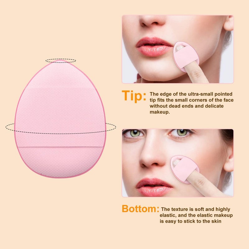 Aternal Finger Puff, Mini Powder Makeup Sponges - Soft Beauty Cosmetic Tools for Foundation, Under Eye, Cream, Concealer, Eye Shadow - Mini Makeup Sponge for Girls - Image 3