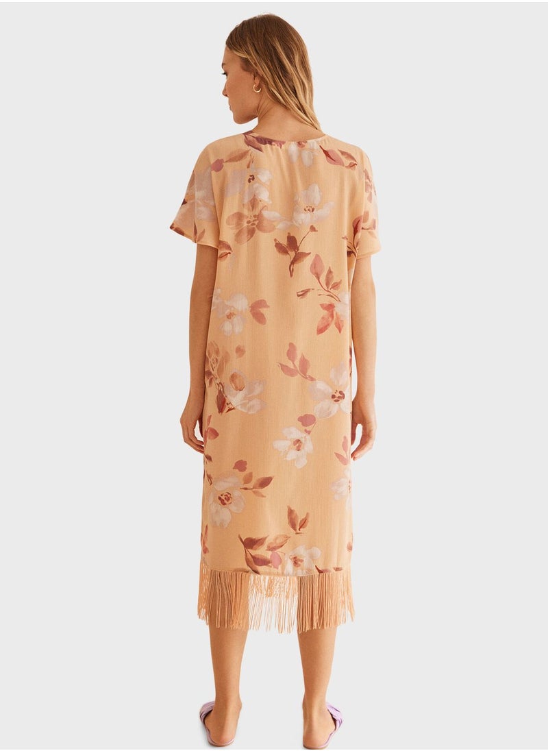 women'secret - Fringe Hem Printed Nightdress - Image 1