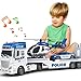 spring flower SpringFlower Toddler Boy Toys 25 Large Police Truck Toy with Racing Car and Helicopter3 in 1 Police Car Boy Toy Christmas Birthday Gifts for Kids 3 4 5 6 Years Old - Image 2