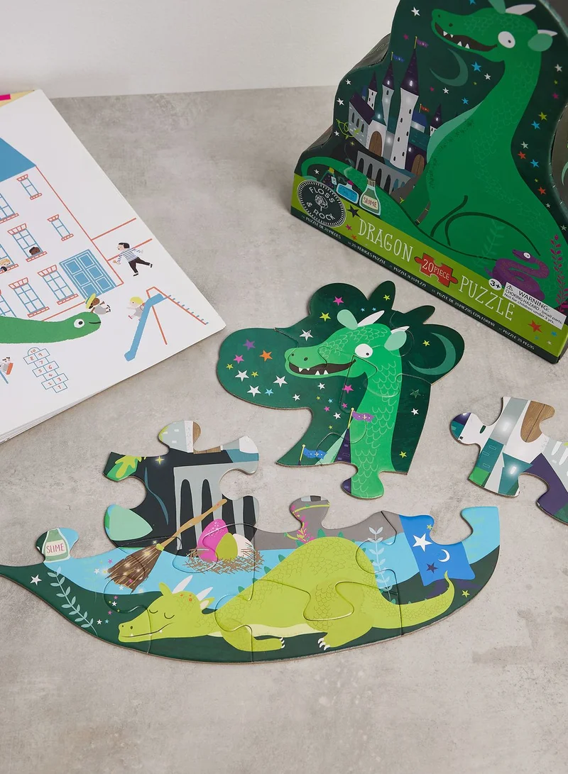Floss & Rock Spellbound 20Pc "Dragon" Shaped Jigsaw With Shaped Box