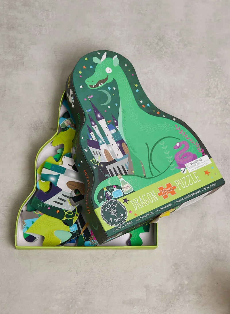 Floss & Rock Spellbound 20Pc "Dragon" Shaped Jigsaw With Shaped Box
