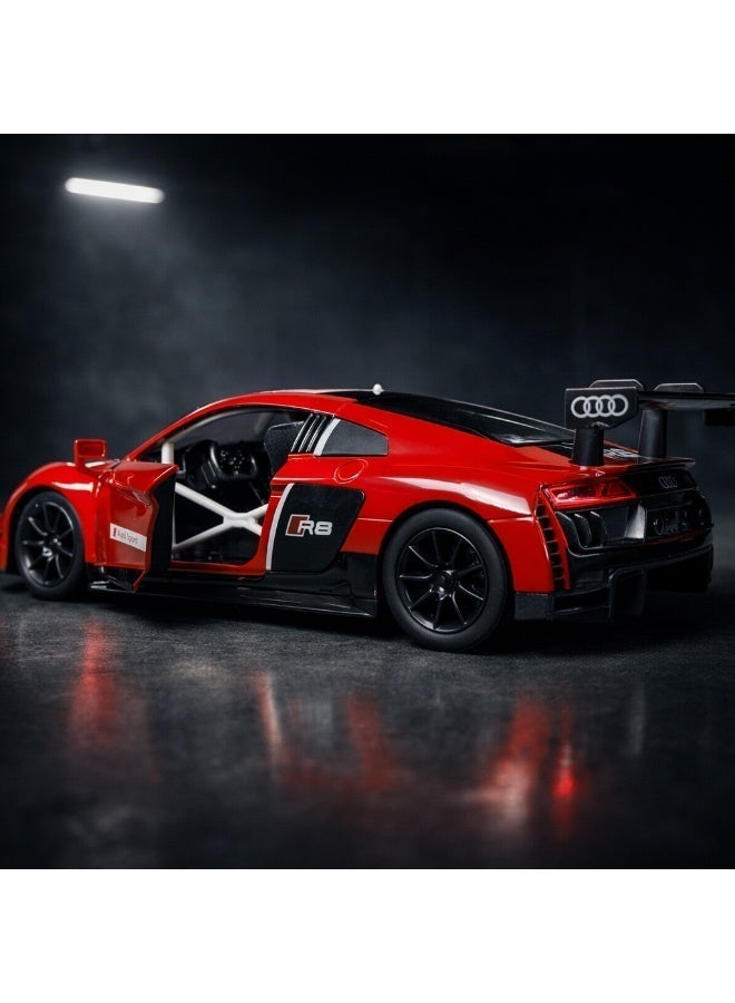 أودي سيارة أودي R8 LMS موديل معدني Die-Cast مقاس 1:24 -  باب يفتح وحركة سحب خلفي - مناسبة للهواة والهدايا - Image 2