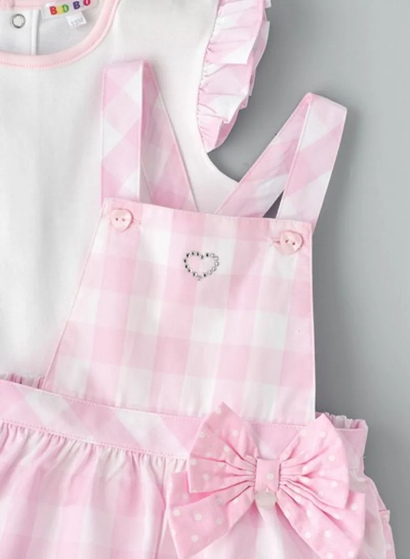 Boo Boo Infant Top & Checked Dungaree Set