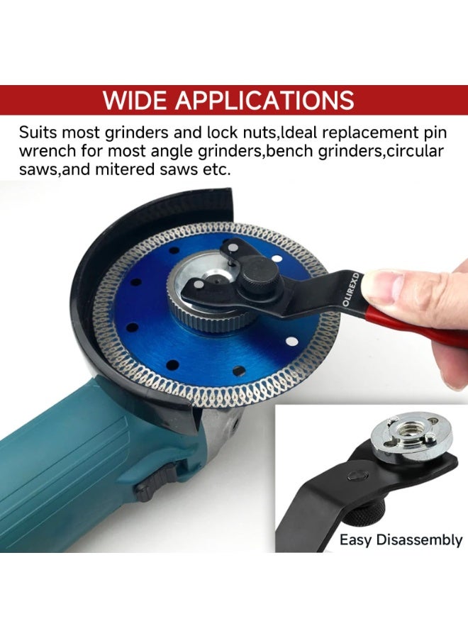 Adjustable Lock Nut Wrench, Angle Grinder Wrench, Universal Adjustable Universal Adjustable Wrench, Flange Grinder Angle (Red) - Image 2