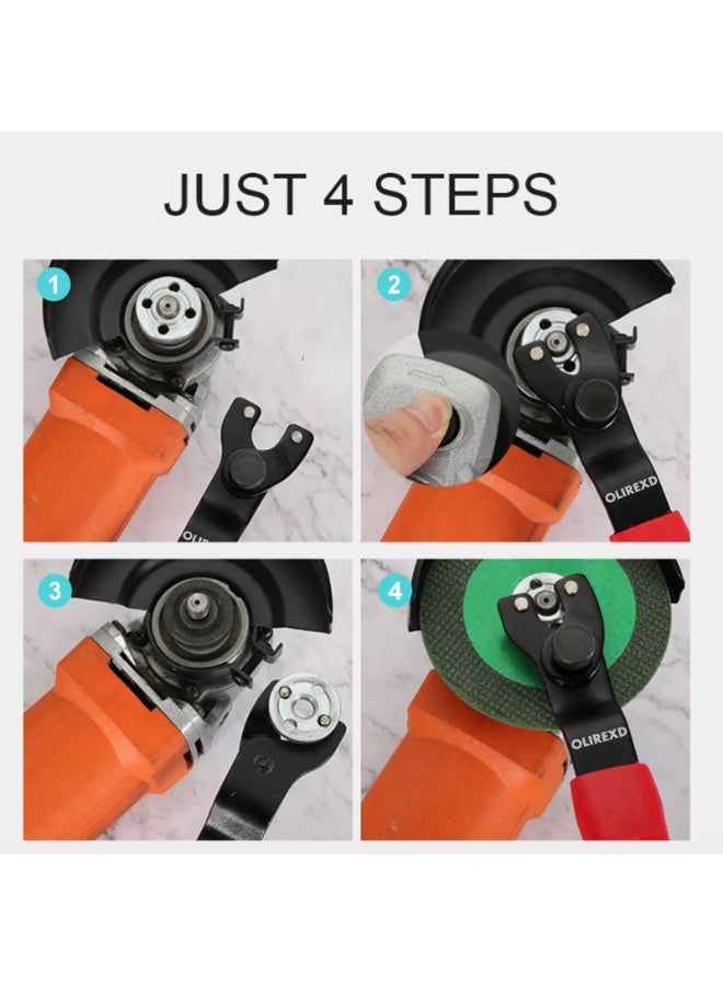 Adjustable Lock Nut Wrench, Angle Grinder Wrench, Universal Adjustable Universal Adjustable Wrench, Flange Grinder Angle (Red) - Image 4