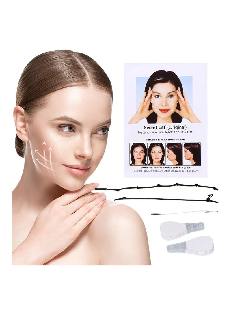 بلومنغ تايم شريط شد الوجه، ملصق فوري لشد الوجه، ملصق شد الوجه، رقعة غير مرئية للوجه على شكل حرف V مضادة للتجاعيد، أداة مكياج الذقن المزدوجة لرفع الوجه - Image 3