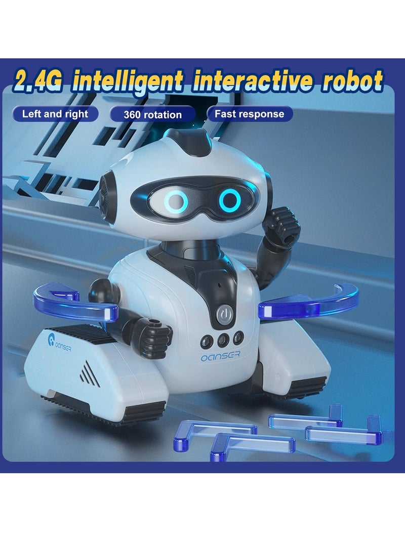 SYOSI Robot Toys Rechargeable Smart Remote Control Robot with Voice Control Gesture Sensing RC Shining LED Eyes Dancing Singing Recording Repeat  Robot Gifts for Boys and Girls Age 3+ - Image 2