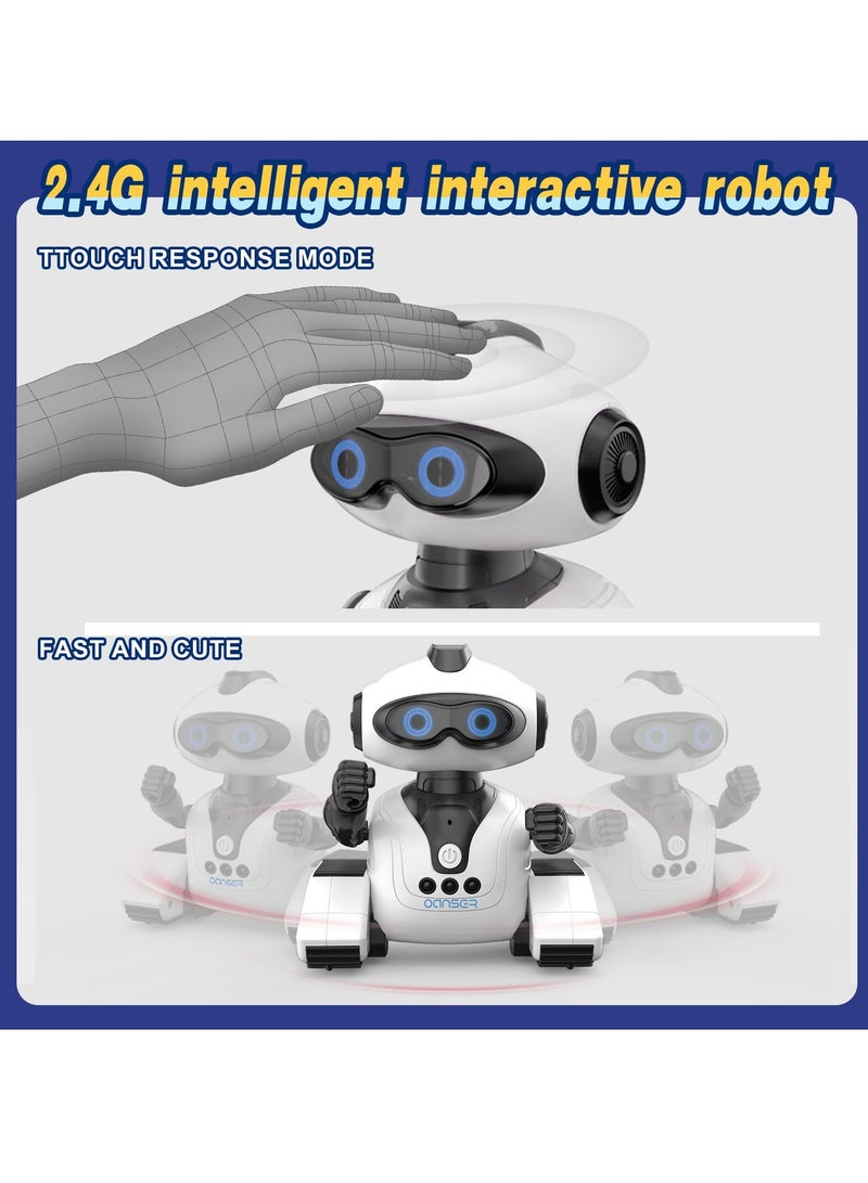 SYOSI Robot Toys Rechargeable Smart Remote Control Robot with Voice Control Gesture Sensing RC Shining LED Eyes Dancing Singing Recording Repeat  Robot Gifts for Boys and Girls Age 3+ - Image 4