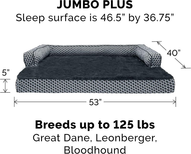 Furhaven Replacement Dog Bed Cover Comfy Couch Plush & Décor Sofa-Style, Machine Washable - Diamond Gray, Jumbo Plus (XX-Large) - Image 3