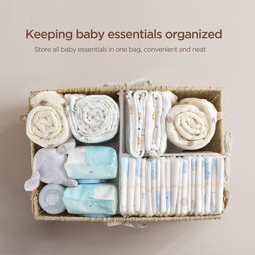 HBlife Diaper Caddy Organizer HandWoven Storage Basket for Diapers Baby Essentials Elegant Curved Design Ideal Gift for Baby Shower Registry MustHave - Image 3