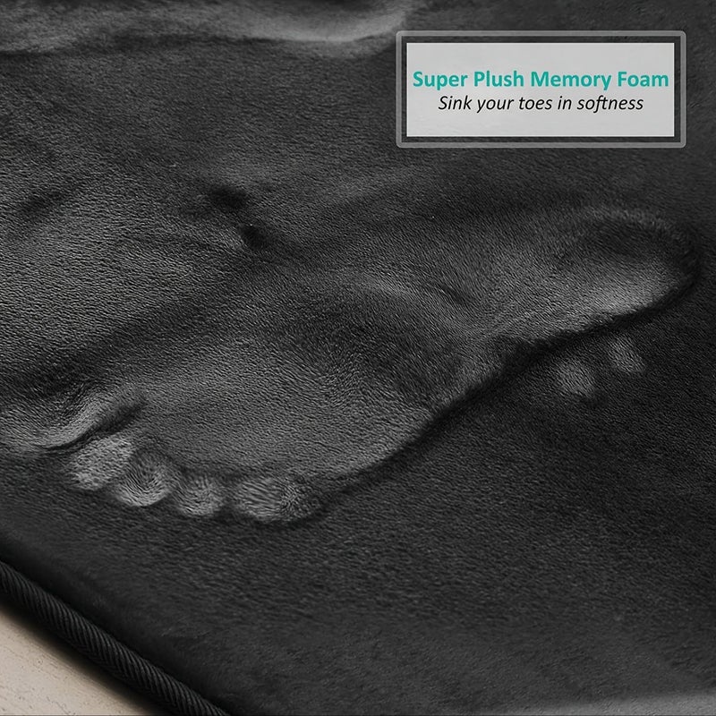 Brown Coral Fleece Bath Rug Non Slip Machine Washable Absorbent - Image 5