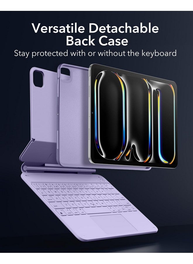 اي اس ار حافظة ESR لجهاز iPad Pro مقاس 11 بوصة مع لوحة مفاتيح (M4، 2024)، حافظة لوحة مفاتيح لجهاز iPad Pro 11 (الجيل الخامس) مع حامل مغناطيسي سهل التركيب، وضع عمودي/أفقي، حافظة واقية قابلة للإزالة، سلسلة Rebound 360، أرجواني  - Image 3