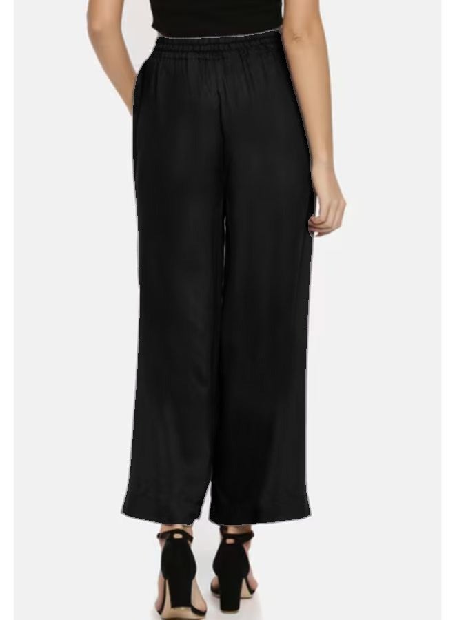 بنطال Palazzo Lounge نسائي واسع الساق برباط فضفاض ومريح مقاس كبير - Image 2