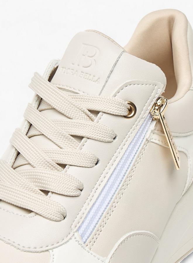 Flora Bella By Shoexpress Womens Monogram Print Sneakers With Lace-Up Closure - Image 4