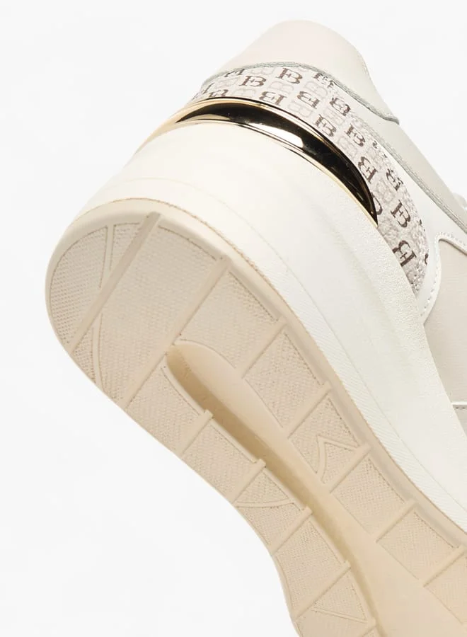 Flora Bella By Shoexpress Womens Monogram Print Sneakers With Lace-Up Closure