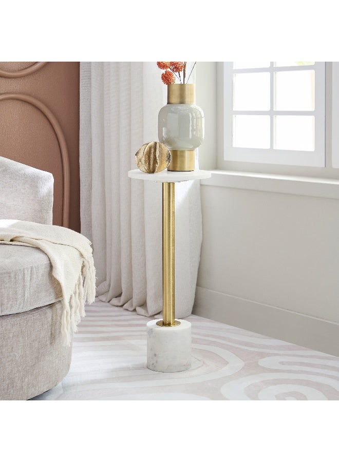 Home Box Kher Genuine Marble Top Accent Table - Image 1