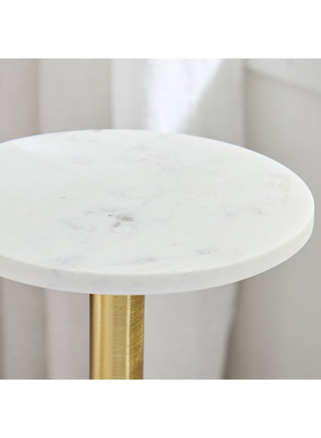 Home Box Kher Genuine Marble Top Accent Table - Image 3