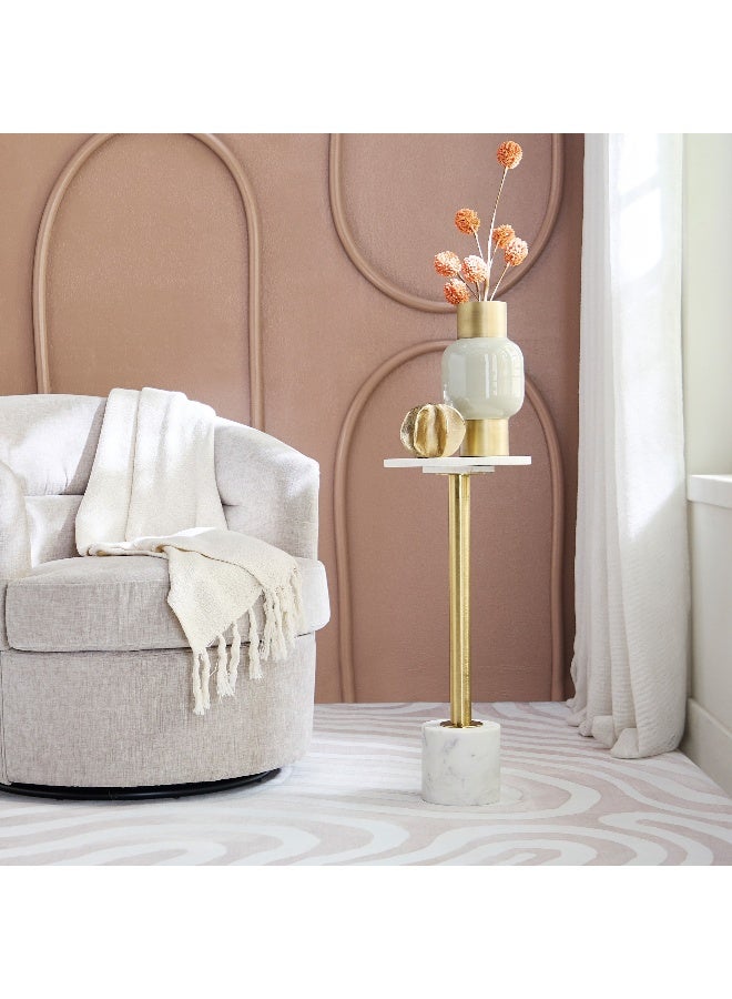 Home Box Kher Genuine Marble Top Accent Table - Image 5