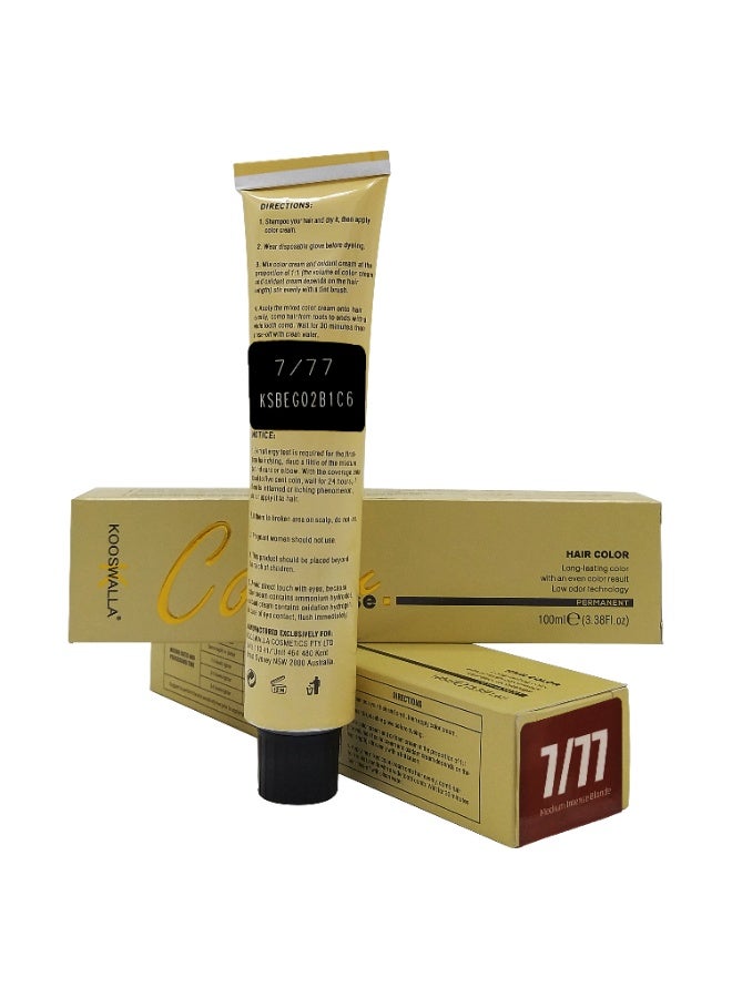 Kooswalla Hair Color - 7/77 Medium Intense blonde - 100ml - Image 2