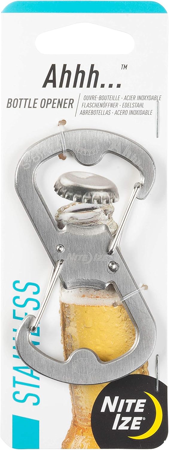 NiteIze Nite Ize SBO0311 Ahhh Dual Bottle Opener Carabiner 1 Count Stainless - Image 1