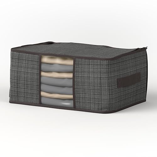 Lifelong Blankets Storage Bag for Home | Underbed Organizer & King Size Blanket Cover | Non-Woven Fabric & Transparent Window | Large Bag for Clothes with Handle for Easy Carrying (LLUBL01, Grey) - Image 1