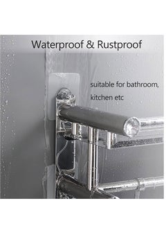 Y&D Adhesive Hooks Heavy Duty, Wall for Hanging, Hangers without Nails, 2 in 1 Screw Free Sticker Mount Shelf, Waterproof Rustproof 30 PCS  - Image 5