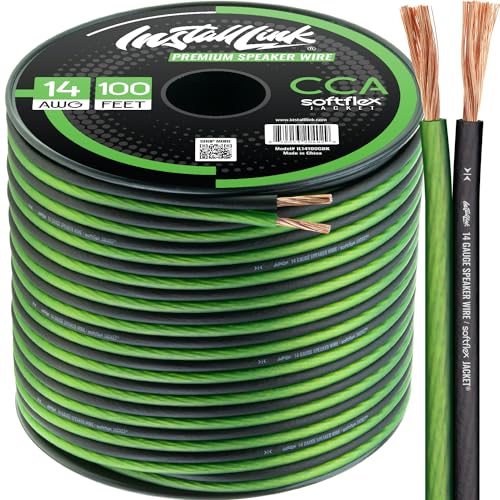 Install Link 14 AWG Gauge Speaker Wire Cable (100 Feet) Stereo, Car or Home Theater (CCA) - Image 1