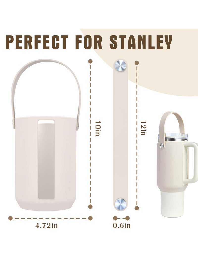 SOLARAE Water Bottle Handle - Silicone Water Bottle Holder, Sling, Lanyard, Sleeve with Strap - Compatible with Stanley 40oz Tumbler with Handle - for Stanley Cup Accessories Protector Cover - Image 5