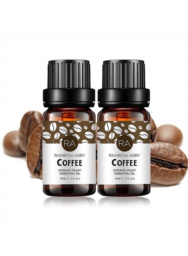 Rainbow Abby 2-Pack Coffee Essential Oil 100% Pure Oganic Plant Natrual Flower Essential Oil for Diffuser Message Skin Care Sleep - 10ML - Image 1