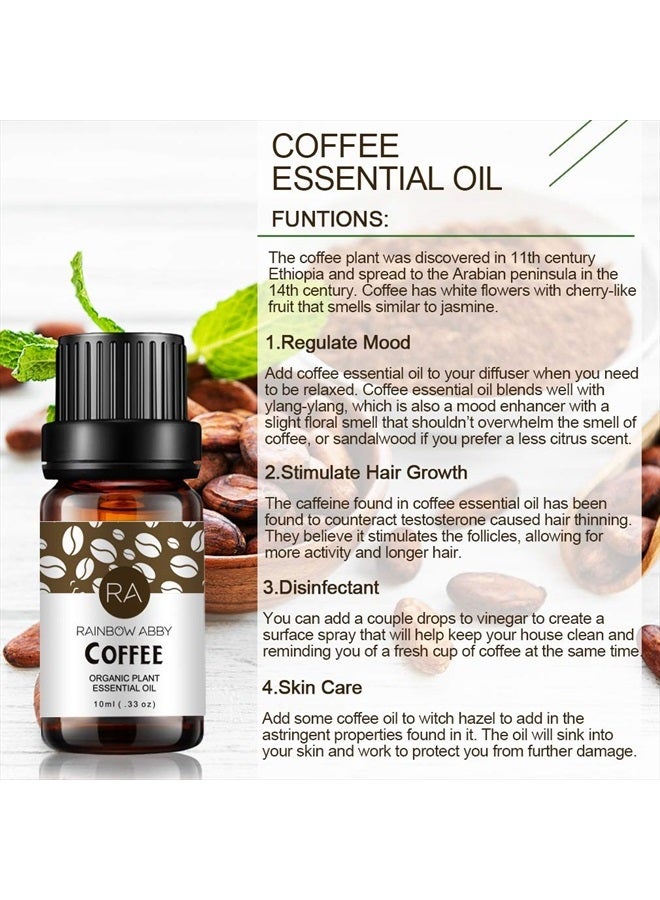 Rainbow Abby 2-Pack Coffee Essential Oil 100% Pure Oganic Plant Natrual Flower Essential Oil for Diffuser Message Skin Care Sleep - 10ML - Image 3