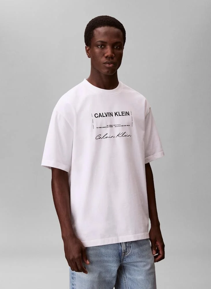 Calvin Klein Jeans  16S April Graphic Crew Neck T-Shirt for Men | Best Price UAE
