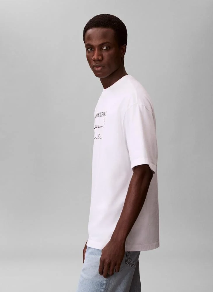 Calvin Klein Jeans  Signature Embroidery T-Shirt for Men | Best Price UAE
