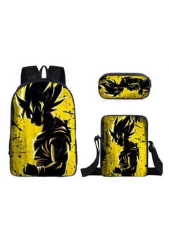 Generic Anime cartoon Dragon Ball backpack for primary and secondary school students, large capacity backpack, shoulder bag, pencil case, 3-piece set for both men and women  - Image 1
