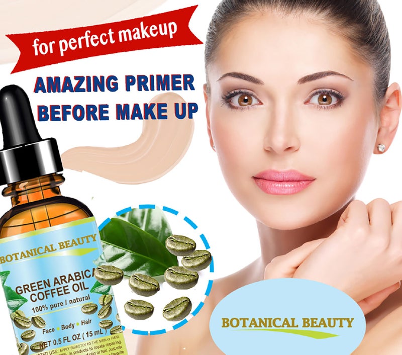 Botanical Beauty GREEN ARABICA COFFEE OIL Brazilian 100% Pure Virgin Unrefined for Face, Skin, Hair, Lip, Nails. Anti - Aging Face Oil (0.33 Fl Oz) - Image 4