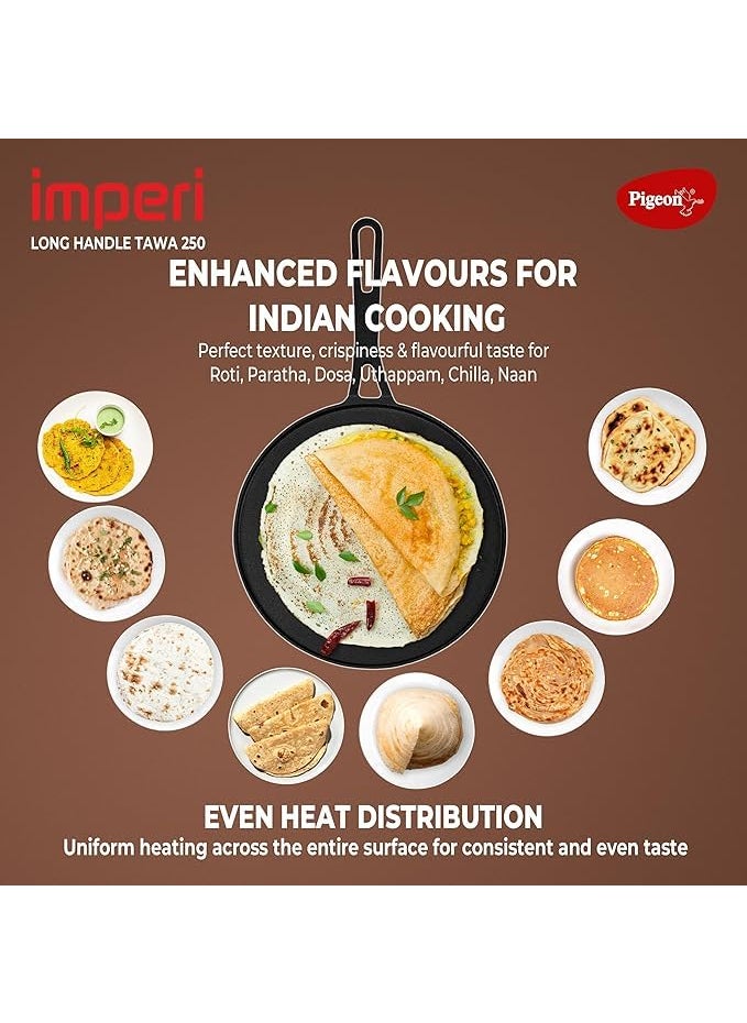 pigeon Pigeon by Stovekraft Pre-Seasoned Cast Iron Cookware 3 Pc Combi (Tawa 25 cm,Fry Pan 22 cm,Kadai with Glass Lid 24 cm) | Pre-Seasoned | Toxin-Free | High Pressure Casting | Naturally Nonstick  - Image 5
