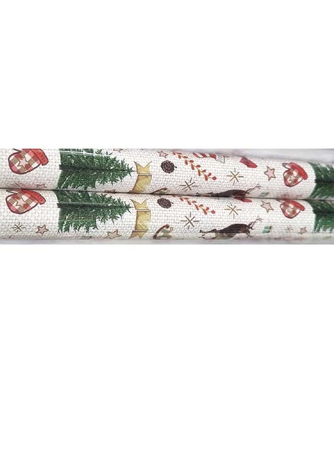2-Piece Gift Wrapping Paper Roll For Christmas 70X100Cm Size - Image 2