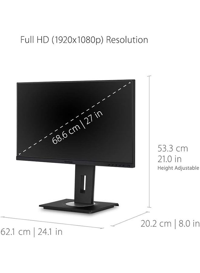 ViewSonic VG2755 27 Inch IPS Full HD Ergonomic Monitor with USB Type-C, 4x USB, VGA, HDMI, DisplayPort, Eye Care for Work and Study at Home Black - Image 3