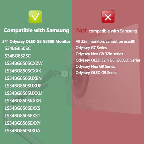 Tjyuze محول VESA G85SB متوافق مع شاشة سامسونج أوديسي G8 34" G85SB OLED لنماذج LS34DG856SNXZA و LS34BG850SNXZA - Image 2