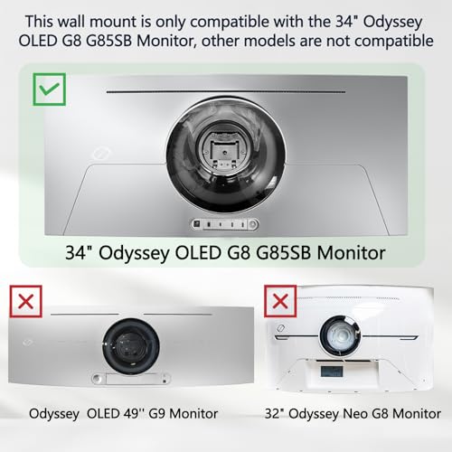 Tjyuze محول VESA G85SB متوافق مع شاشة سامسونج أوديسي G8 34" G85SB OLED لنماذج LS34DG856SNXZA و LS34BG850SNXZA - Image 3